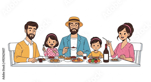 Family Having Meal Together.