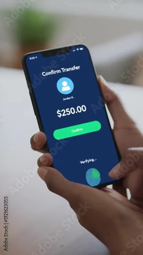 Wallpaper Mural Woman using secure mobile payment app. Torontodigital.ca