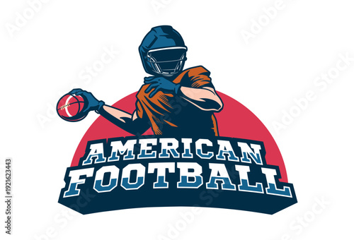 american football illustration for apparel design