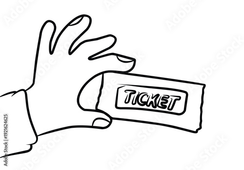 Hand holding lottery tickets  doodle icon 