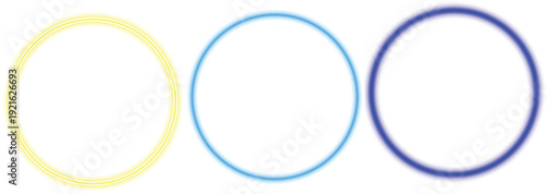 Vibrant light effect glowing oval rings with gradient colors