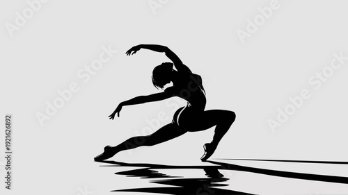 Dynamic Silhouette: A ballerina's elegant form comes alive, a dance of light and shadow, capturing the grace, strength, and artistry of ballet. 