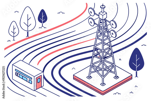 Satellite dishes antenna tower