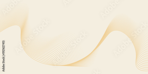 Vector beige luxury background with gold lines. Elegant wave modern wallpaper. Template banner background for digital award elegant beige