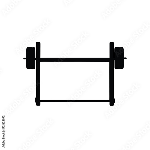 Safety squat bar for weightlifting and powerlifting, isolated on white