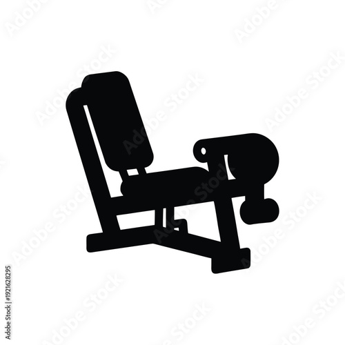 Thigh abductor machine for leg workout, isolated on white background, illustration