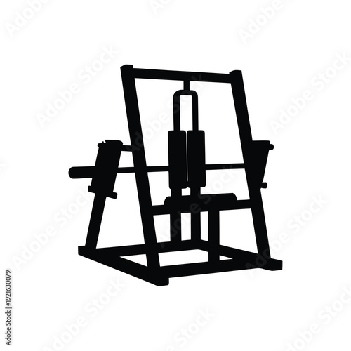Incline Chest Press Machine Silhouette for Fitness and Gym Illustration