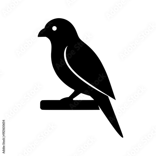 Minimalist Silhouette of a Bird on a Perch Melancholic