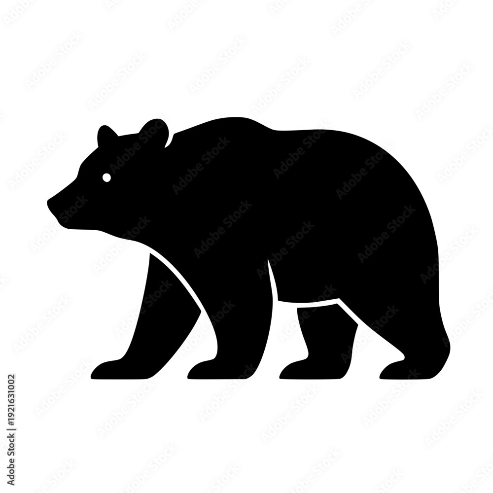 Obraz premium Minimalist Black Bear Silhouette Graphic