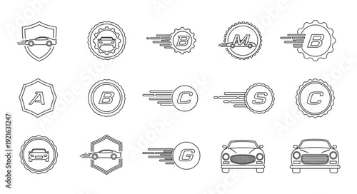 Collection of Vintage Car Emblems and Badges.