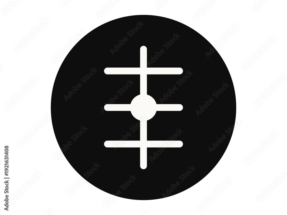 Obraz premium Digital equalizer settings icon for audio control.