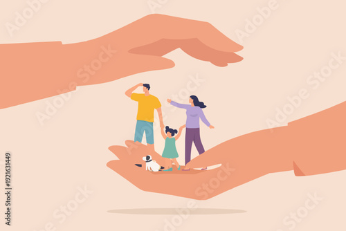 Family Protected In Hands