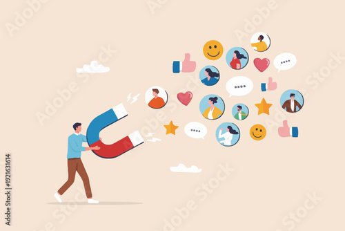 People and Magnet Concept