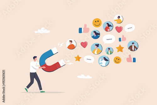 People and Magnet Concept