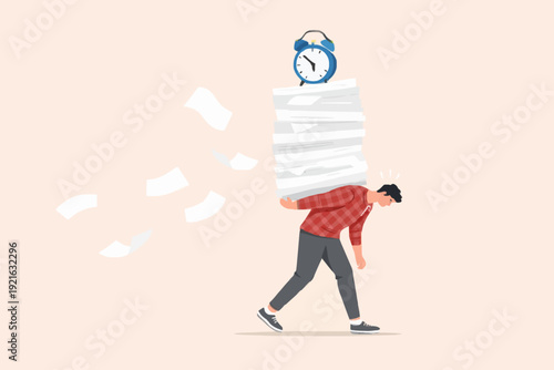 Man Carrying Stack of Papers