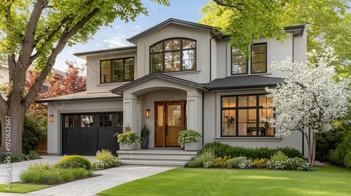 Wallpaper Mural New residential property with green lawn and clear sky Torontodigital.ca