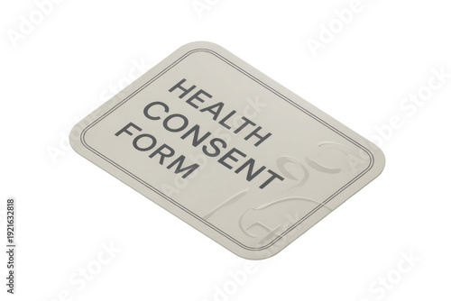 Health consent form document with clipboard icon isolated on transparent background