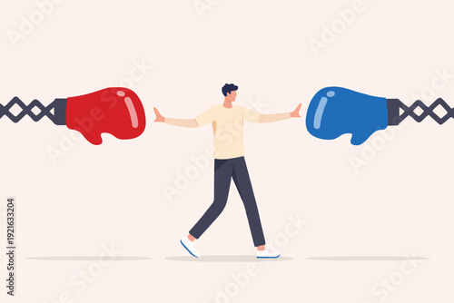 Person Between Two Fists