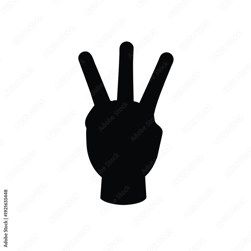Obraz premium Victory Sign Vector Icon - Isolated on White Background
