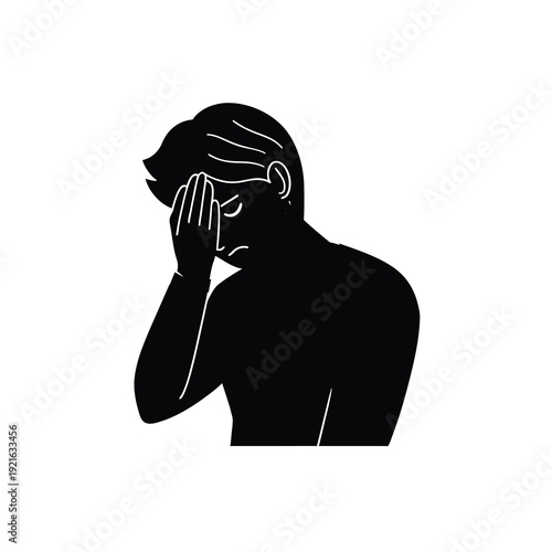 Facepalm Gesture Vector Icon - Isolated on White Background