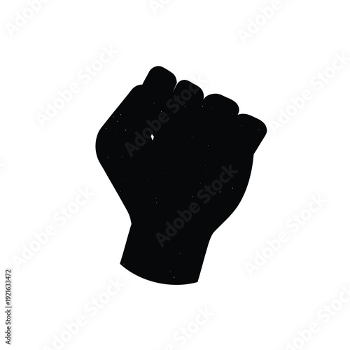 Fist Gesture Vector Icon - Isolated on White Background