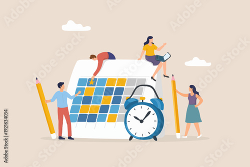 Team Working On Calendar Plan