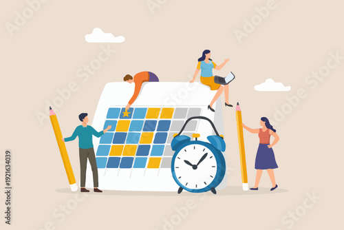 Team Working On Calendar Plan