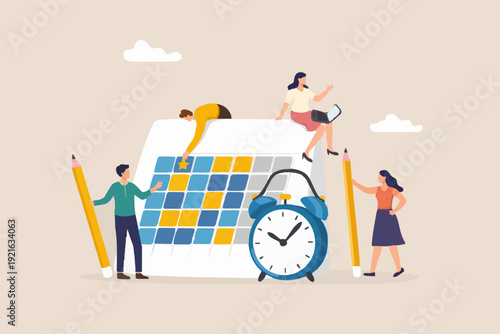 Team Working With Calendar