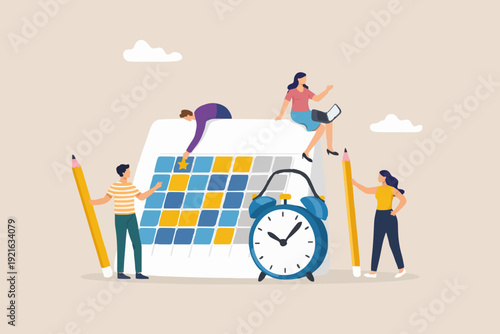 Team Working With Calendar