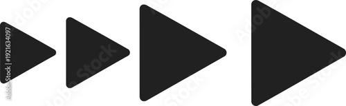 Black Arrows Pointing Right on White Background