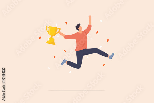 Happy Person With Golden Cup