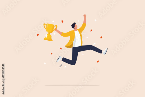 Happy Person With Golden Cup
