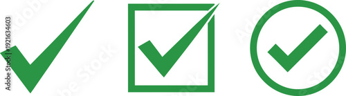 Green Checkmarks Verified Symbols