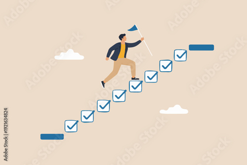 Man Running Up The Steps