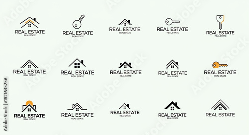 Collection of Real Estate Logos and Icons for Property Business.