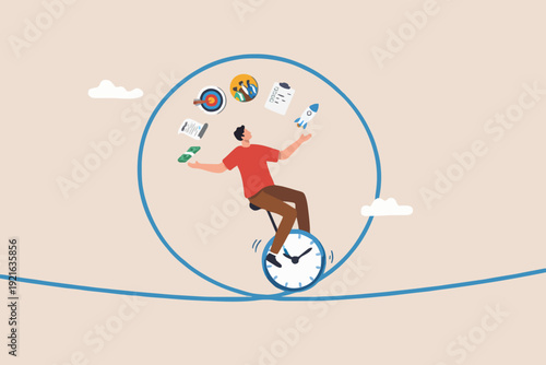 Person Balancing Many Things