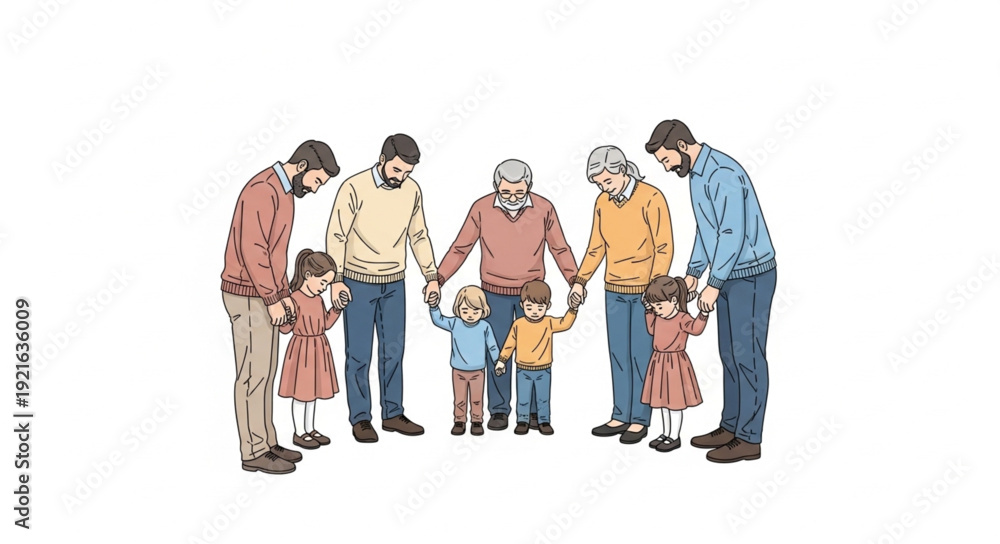 Fototapeta premium Family Members Holding Hands Together.