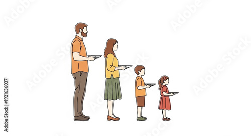Family of Four Holding Guns Standing.