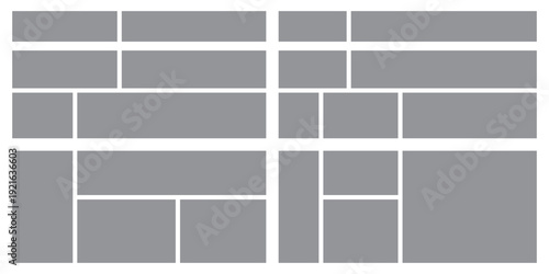 Empty photo collage template. Frames for photo. Collage concept. Vector Illustration.