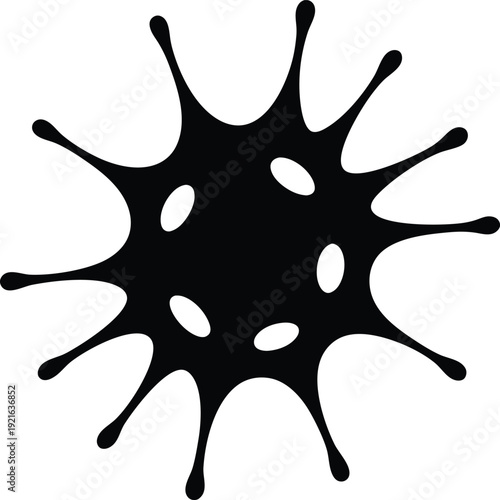 cell cytoskeleton silhouette vector art illustration, black and white design
