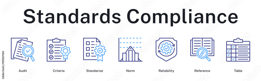 Fototapeta premium Standards compliance audit ensuring criteria standardization, normalization, and reliable documentation