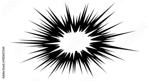 Dynamic Explosion Burst Radial Lines Effect Isolated White Background