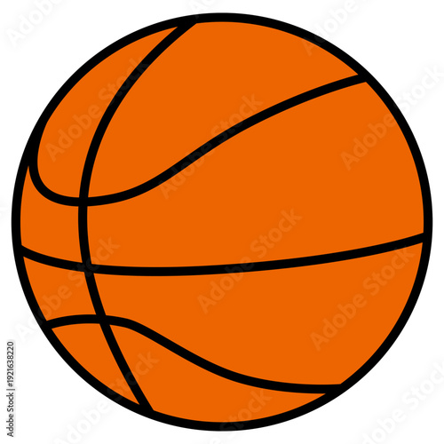 Vibrant orange basketball illustration perfect for sports themes, game concepts, and athletic activity designs. A dynamic graphic element for various projects