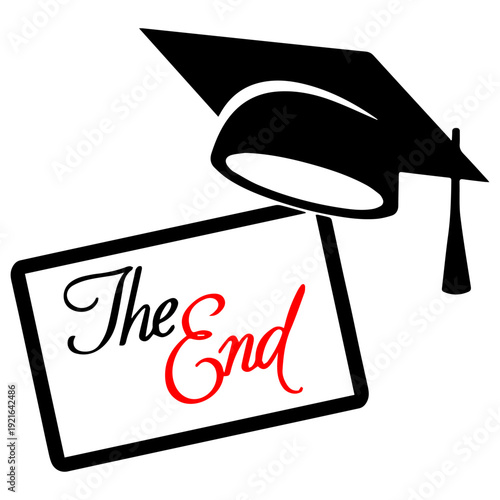 Lettering calligraphy of the end