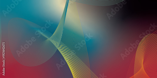 Vivid azure and magenta abstract glowing shapes with LightSalmon grainy gradient on dark noisy textured background for banner, header, and poster design