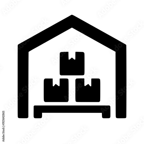 Warehouse with stacked crates and shelves for storage and organization