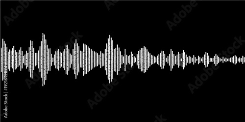 A vector illustration of green grass background featuring a digital audio wave equalizer and a black silhouette map pattern over a light grunge technology concept backdrop