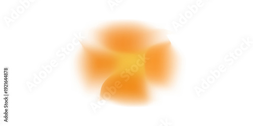 Orange circle gradient noise gradation. Abstract color watercolor blur mesh shape on white background. Gradient aura, grain neon blob with noise effect vector illustration.