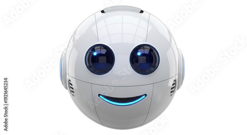 Wallpaper Mural A smiling robotic ball with animated blue eyes and a cheerful expression Torontodigital.ca