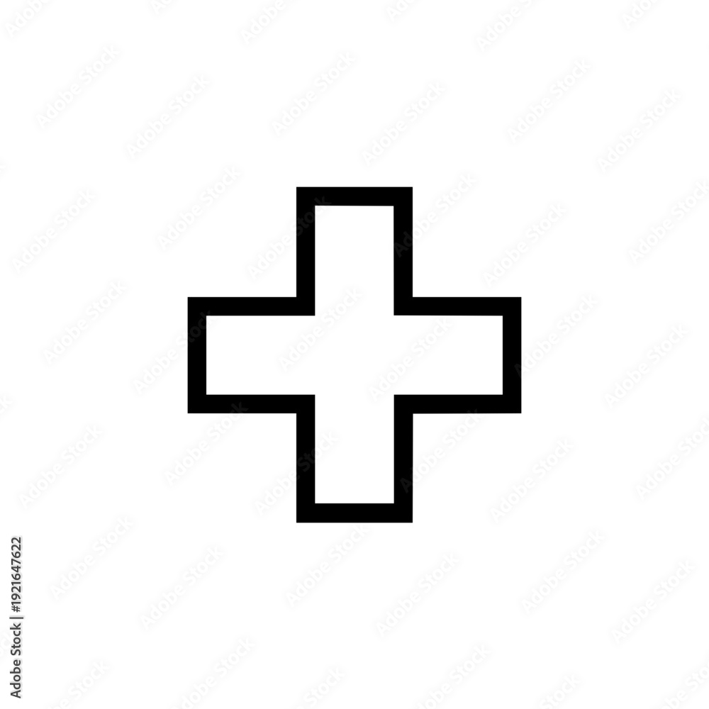 Fototapeta premium Black Cross Symbol on White Background